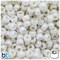 BeadTin White Opaque AB 9x6mm Barrel Plastic Pony Beads (300pcs)